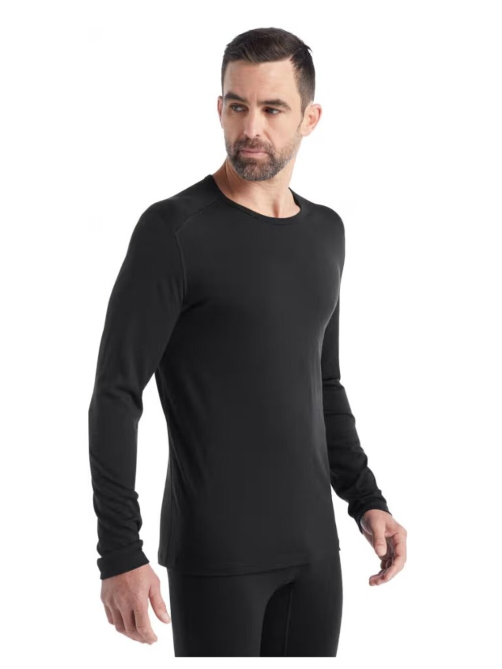 ICEBREAKER Merino 200 Black Long Sleeve Crew Base Layer Size S